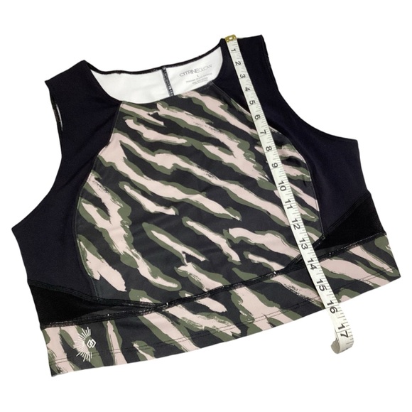 Citrine Glow Geometric Unpadded Spandex Sports Bra Size Large - Picture 5 of 11